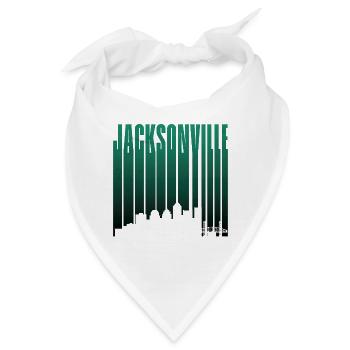Jacksonville Skyline Vertikale Typo - Bandana - Weiß - Vorne