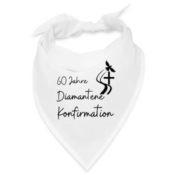 Diamantene Konfirmation 60 Jahre Jubelkonfirmation - Bandana - Weiß - Vorne