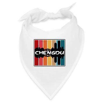Chengdu China Skyline Silhouette Reise Souvenir - Bandana - Weiß - Vorne