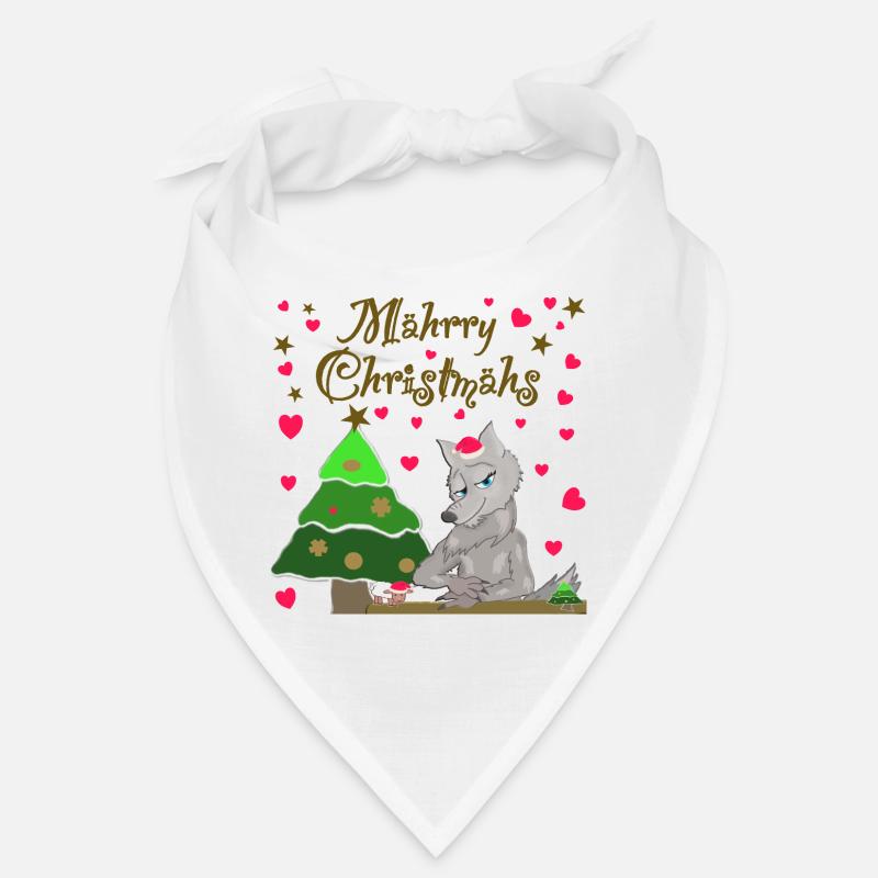 Iconic wolf has Christmas sheep under the tree Bandana