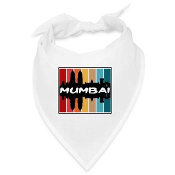 Mumbai Indien Skyline Silhouette Reise Souvenir - Bandana - Weiß - Vorne