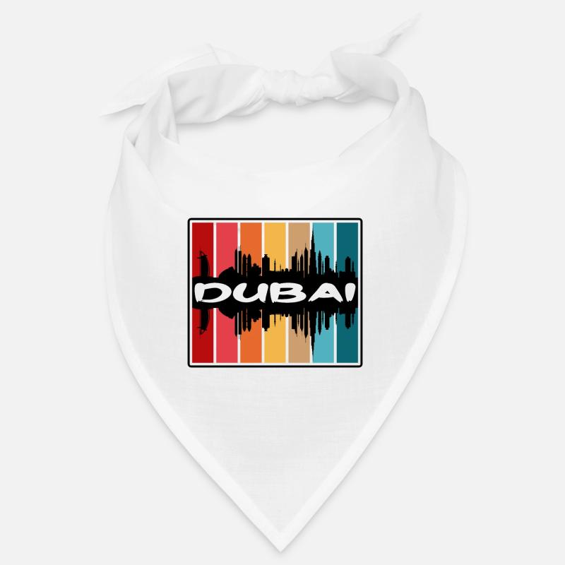 Dubaï Eau Skyline Silhouette Souvenir de voyage Bandana