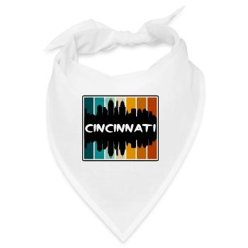 Cincinnati Ohio USA Skyline Silhouette Reisen Souv - Bandana - Weiß - Vorne