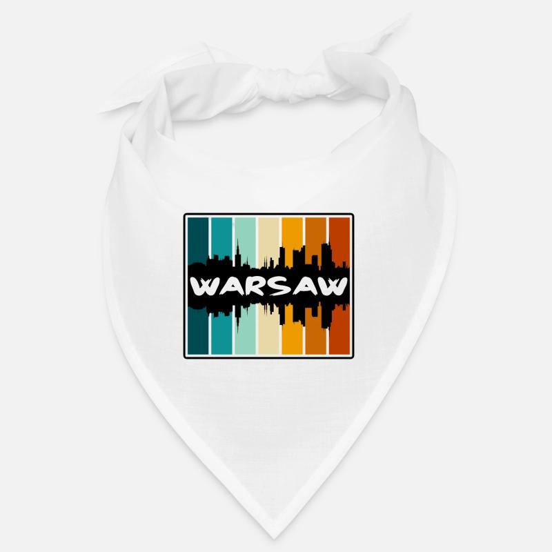 Varsovie Pologne Skyline Silhouette Souvenir de voyage Bandana