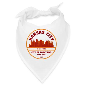 KC Stadt der Brunnen Silhouette - Bandana - Weiß - Vorne