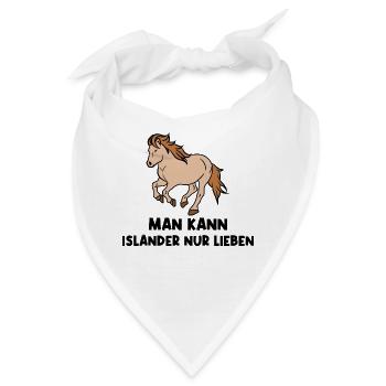Islandpferde Statement Pferde Herz Galopp - Bandana - Weiß - Vorne