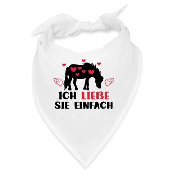 Pferdefan Statement Herz Pferde Islandpferde - Bandana - Weiß - Vorne