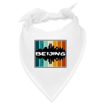 Peking China Skyline Silhouette Reise Souvenir - Bandana - Weiß - Vorne