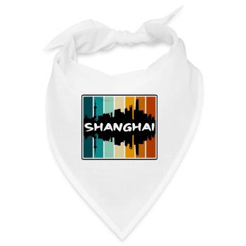 Shanghai China Skyline Silhouette Reisesouvenir - Bandana - Weiß - Vorne