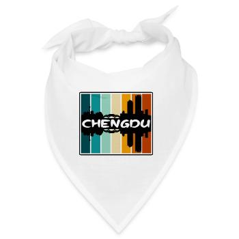 Chengdu China Skyline Silhouette Reise Souvenir - Bandana - Weiß - Vorne