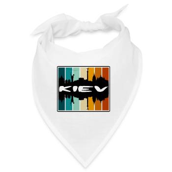 Kiew Ukraine Skyline Silhouette Reise Souvenir - Bandana - Weiß - Vorne