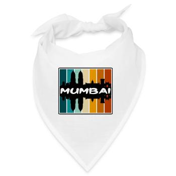 Mumbai Indien Skyline Silhouette Reise Souvenir - Bandana - Weiß - Vorne