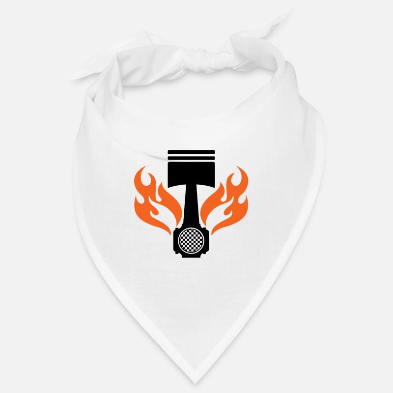 Flaming Piston - Car Auto Racing - Car Auto Window Bandana