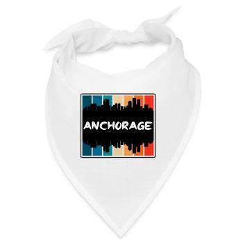 Anchorage Alaska Usa Skyline Silhouette Travel Sou - Bandana - Weiß - Vorne