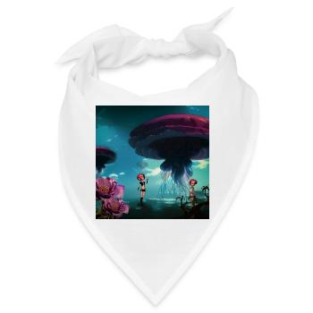 Atemberaubende Quallen schweben am Himmel - Bandana - Weiß - Vorne
