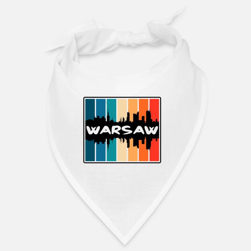 Varsovie Pologne Skyline Silhouette Souvenir de voyage Bandana