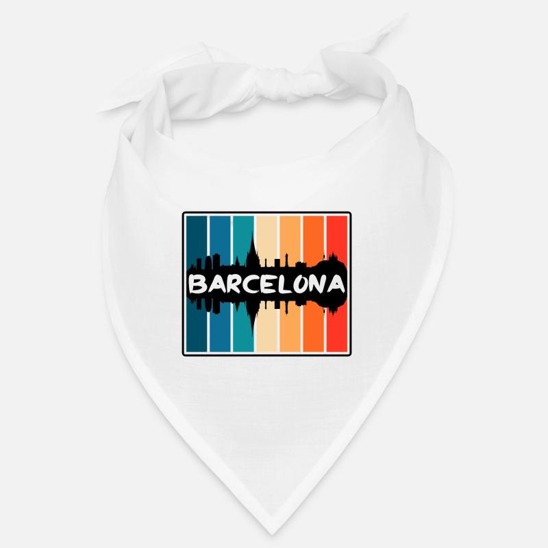 Barcelone Espagne Skyline Silhouette Voyage Souvenir Bandana