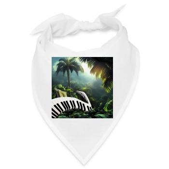 Klavier im Dschungel - Bandana - Weiß - Vorne