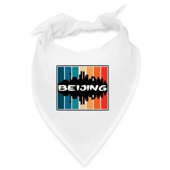 Peking China Skyline Silhouette Reise Souvenir - Bandana - Weiß - Vorne