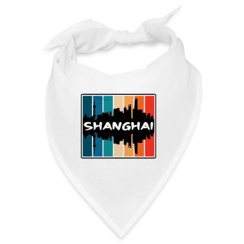 Shanghai China Skyline Silhouette Reisesouvenir - Bandana - Weiß - Vorne