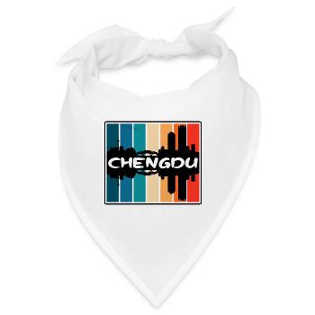 Chengdu China Skyline Silhouette Reise Souvenir - Bandana - Weiß - Vorne