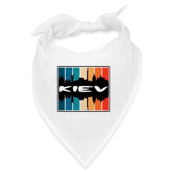 Kiew Ukraine Skyline Silhouette Reise Souvenir - Bandana - Weiß - Vorne