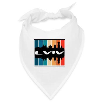 Lviv Ukraine Skyline Silhouette Reise Souvenir - Bandana - Weiß - Vorne