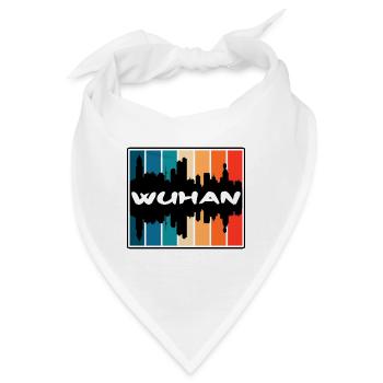 Wuhan China Skyline Silhouette Reise Souvenir - Bandana - Weiß - Vorne