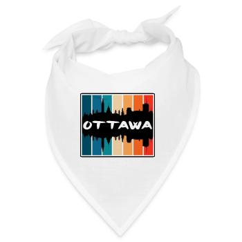 Ottawa Kanada Skyline Silhouette Reise Souvenir - Bandana - Weiß - Vorne