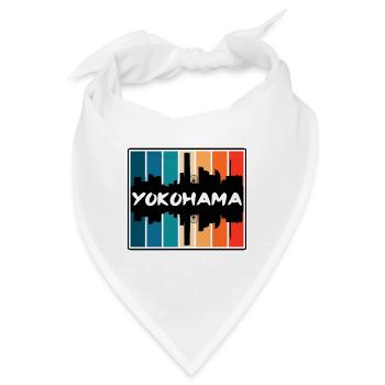 Yokohama Japan Skyline Silhouette Reisesouvenir - Bandana - Weiß - Vorne