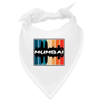 Mumbai Indien Skyline Silhouette Reise Souvenir - Bandana - Weiß - Vorne