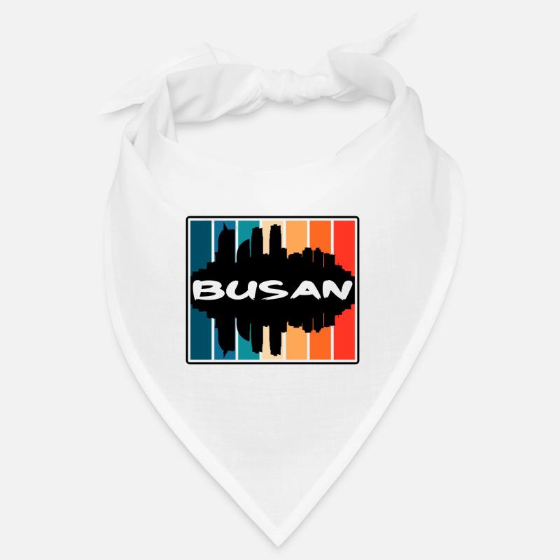 Busan Corée du Sud Skyline Silhouette Travel Souven Bandana