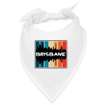Brisbane Australien Skyline Silhouette Reisen Souve - Bandana - Weiß - Vorne