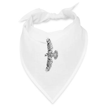 Nordischer Rabe dotwork - Bandana - Weiß - Vorne