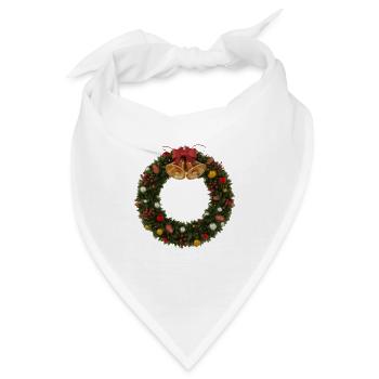 Weihnachtskranz mit Glocken und Schleife - Bandana - Weiß - Vorne