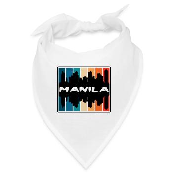 Manila Philippinen Skyline Silhouette Reisen Souve - Bandana - Weiß - Vorne