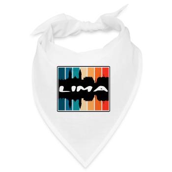 Lima Peru Skyline Silhouette Reise Souvenir - Bandana - Weiß - Vorne