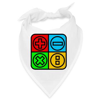 Berechnen Sie das Logo mit vier Emblemen Farbe schwarz umrandet - Bandana - Weiß - Vorne