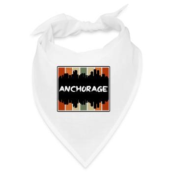 Anchorage Alaska Usa Skyline Silhouette Travel Sou - Bandana - Weiß - Vorne
