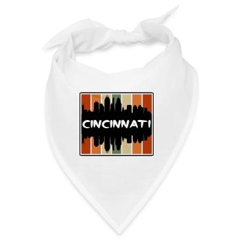 Cincinnati Ohio USA Skyline Silhouette Reisen Souv - Bandana - Weiß - Vorne