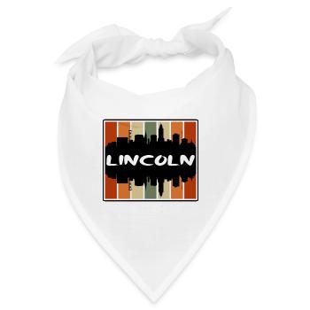 Lincoln Nebraska USA Skyline Silhouette Reisen Sou - Bandana - Weiß - Vorne