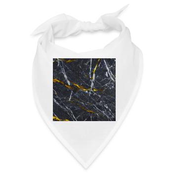 Marmor Schwarz Gold Textur - Bandana - Weiß - Vorne