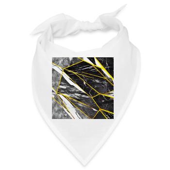 Schwarz Gold Marmorimitat - Bandana - Weiß - Vorne