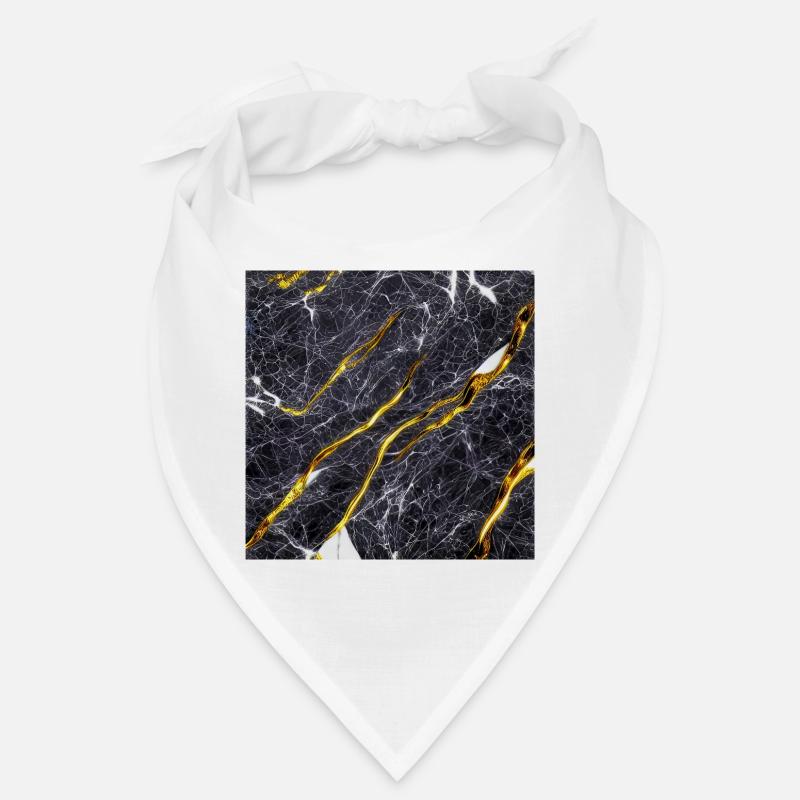 Marbre Texture Or Noir Bandana