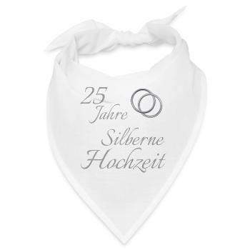 25 Jahre Ehe Silberne Hochzeit Ringe Hochzeitstag - Bandana - Weiß - Vorne