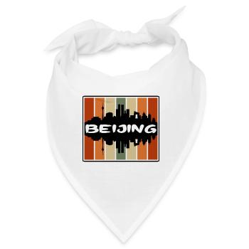 Peking China Skyline Silhouette Reise Souvenir - Bandana - Weiß - Vorne