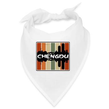 Chengdu China Skyline Silhouette Reise Souvenir - Bandana - Weiß - Vorne