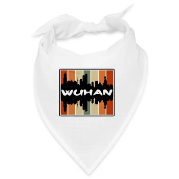 Wuhan China Skyline Silhouette Reise Souvenir - Bandana - Weiß - Vorne