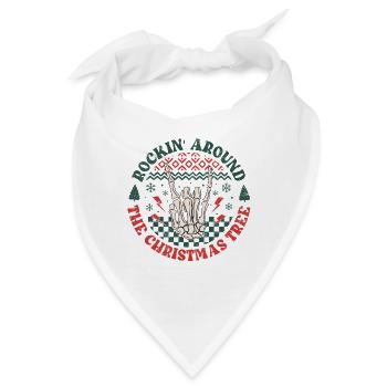 Pommesgabel Ugly Christmas Heavy Metal XMAS Rocker - Bandana - Weiß - Vorne