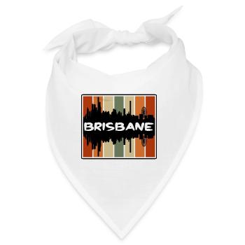 Brisbane Australien Skyline Silhouette Reisen Souve - Bandana - Weiß - Vorne